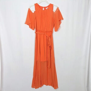 Calvin Klein Cold Shoulder Maxi Dress Vibrant Colorful Wedding Guest Party sz.8